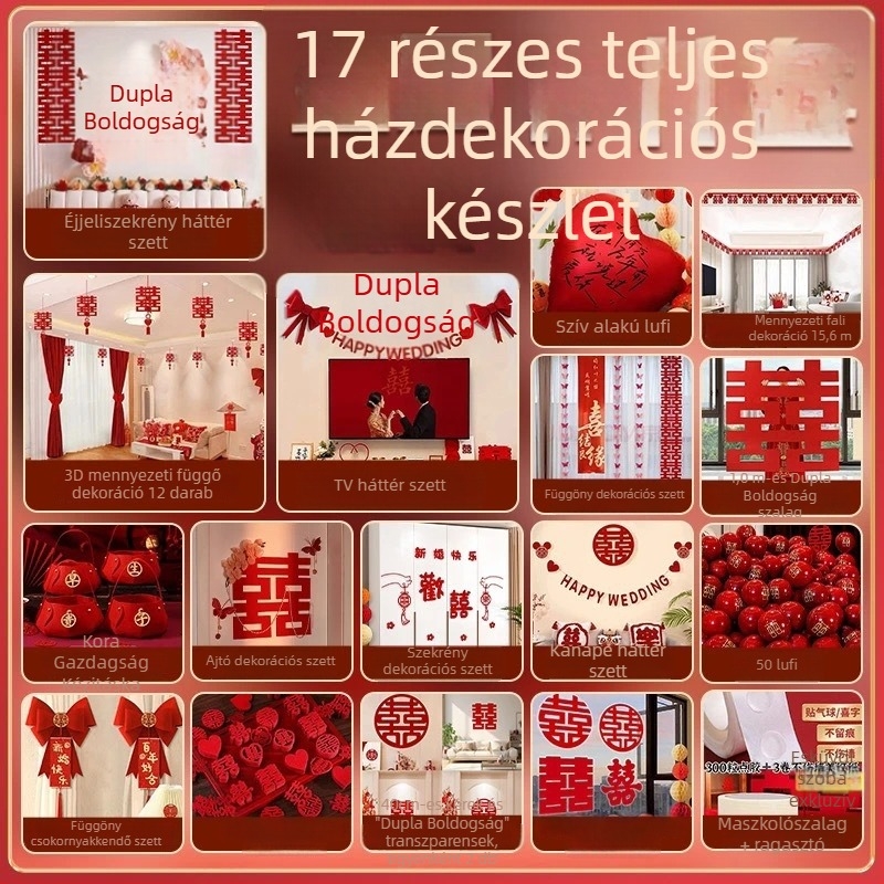 Esküvői hálószobai dekorációs készlet, girlandákkal, 2026 új stílus