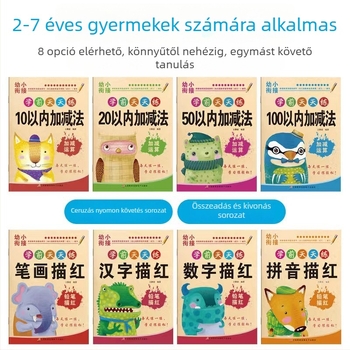 Rice Grain Mouse piros nyomkövető íráskészlet gyerekeknek: Pinyin írás és a tollhasználat rendje óvoda kezdőknek