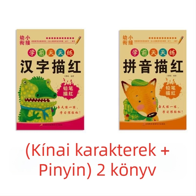 Rice Grain Mouse piros nyomkövető íráskészlet gyerekeknek: Pinyin írás és a tollhasználat rendje óvoda kezdőknek