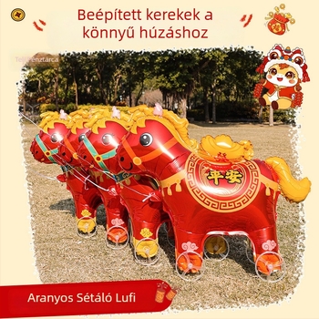 Ló alakú légballon kereikkel, amely sétál és áll, 2026-os ló éve modell, gyermekjáték, 18 hüvelyk