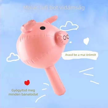 Felfújható disznó alakú lufi pálcával utcai standokhoz