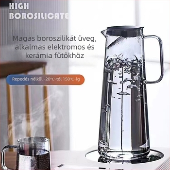 Átlátszó boroszilikát üveg teáskanna és hideg víz palack készlet, nagy kapacitású