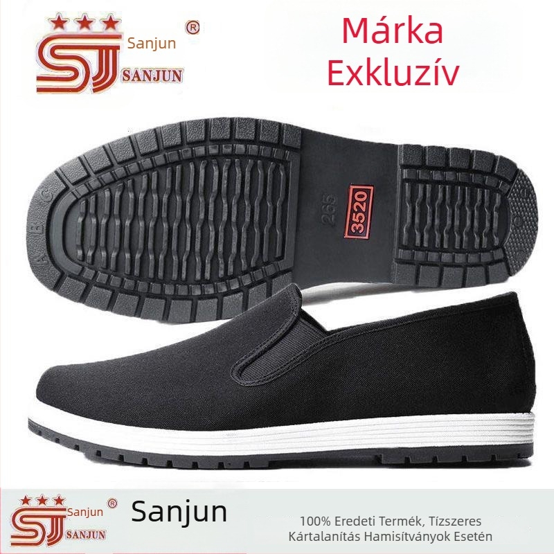 Uniszex fekete vászoncipő gumírozott talppal, katonai stílus, alacsony szárú