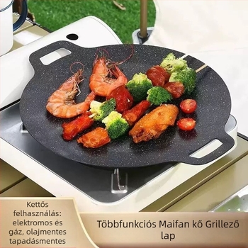 Koreai Teppanyaki grillserpenyő Maifan kővel indukciós főzőlaphoz, KP55