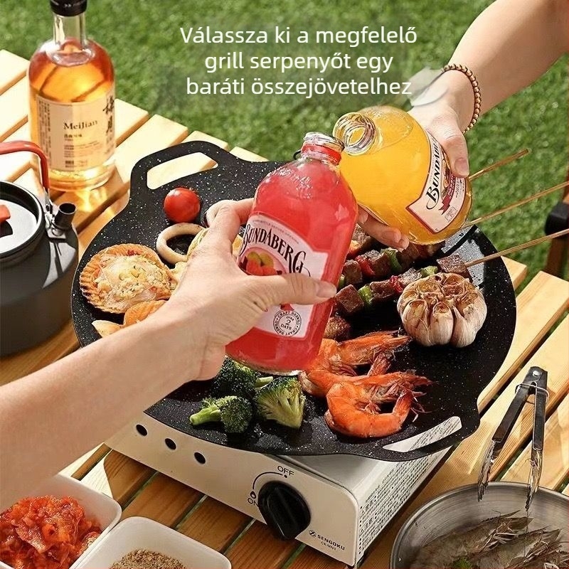 Koreai Teppanyaki grillserpenyő Maifan kővel indukciós főzőlaphoz, KP55