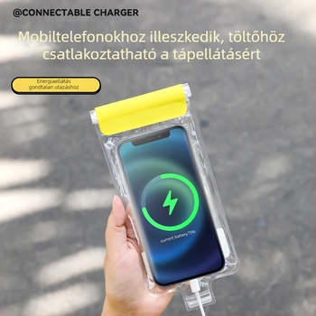 Vízálló telefon-táska futároknak, univerzális, klipszes tartóval, érintőképernyős hozzáféréssel és töltőnyílással