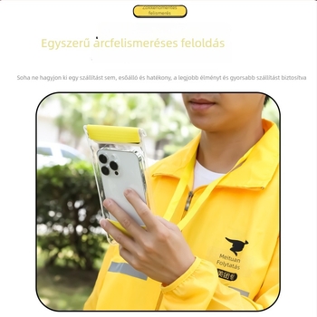 Vízálló telefon-táska futároknak, univerzális, klipszes tartóval, érintőképernyős hozzáféréssel és töltőnyílással