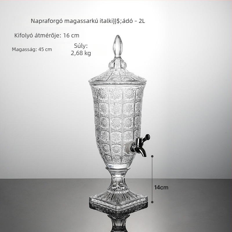Üvegből készült hidegvíz-üveg csappal, élelmiszer-minőségű, otthoni használatra, nagy kapacitás, citromos tea, gyümölcslé és kóla italokhoz, hideg áztatáshoz