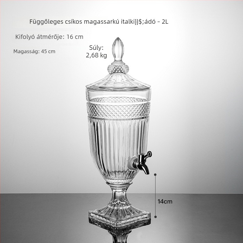 Üvegből készült hidegvíz-üveg csappal, élelmiszer-minőségű, otthoni használatra, nagy kapacitás, citromos tea, gyümölcslé és kóla italokhoz, hideg áztatáshoz
