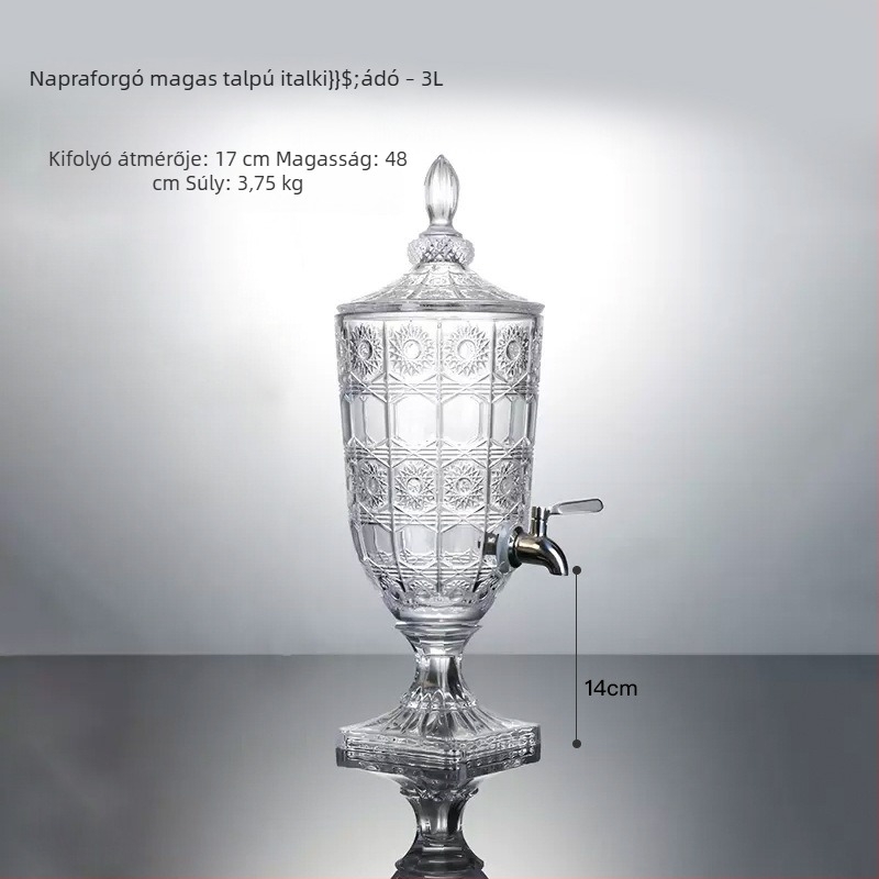 Üvegből készült hidegvíz-üveg csappal, élelmiszer-minőségű, otthoni használatra, nagy kapacitás, citromos tea, gyümölcslé és kóla italokhoz, hideg áztatáshoz