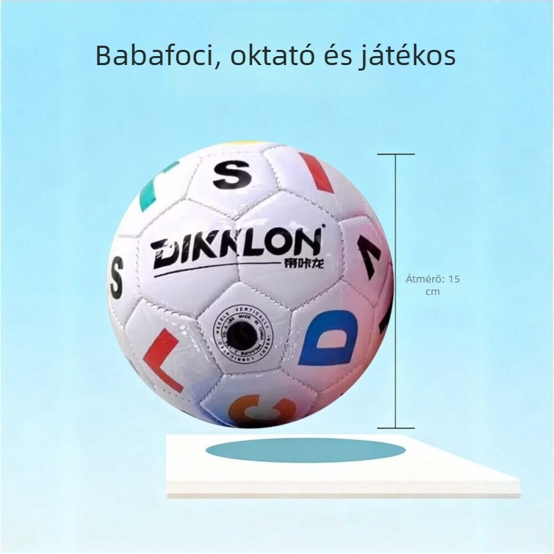 Dikalong No. 2 gépi varrású futball-labda PU anyagból, magas rugalmasság, robbanásbiztos, kisgyermekek számára, kézben tartható játék