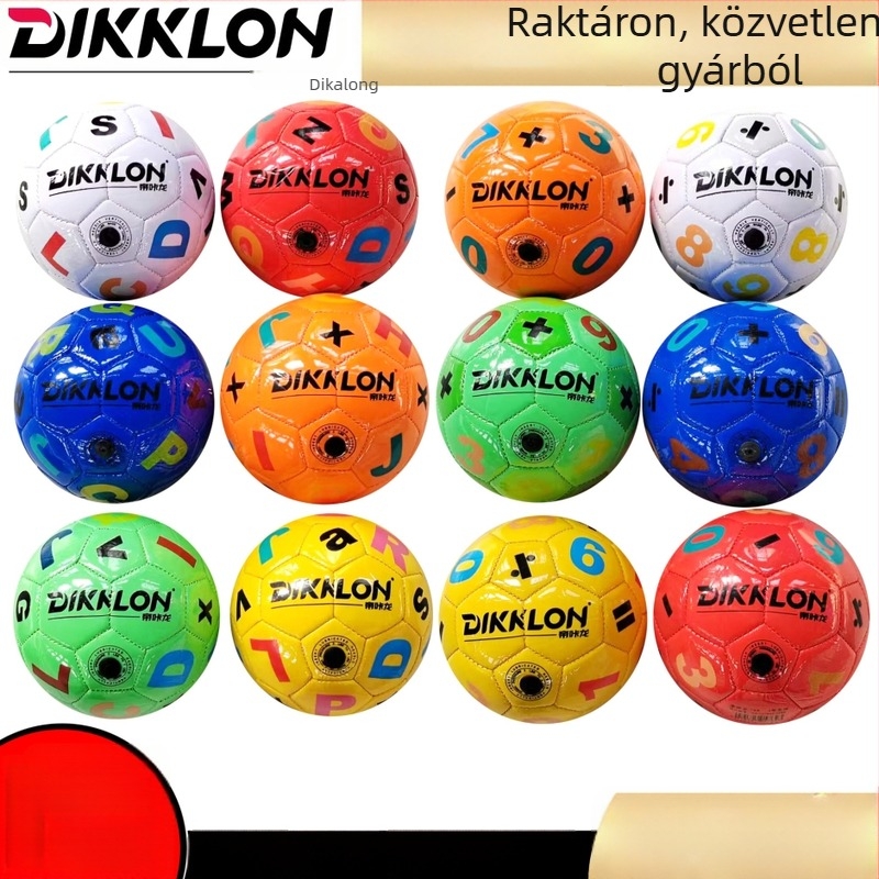 Dikalong No. 2 gépi varrású futball-labda PU anyagból, magas rugalmasság, robbanásbiztos, kisgyermekek számára, kézben tartható játék