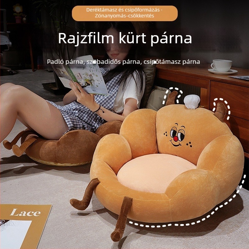 Kroissant formájú, puha plüss párna, aranyos kiegészítő a kanapéhoz és a hálószobai dekorációhoz