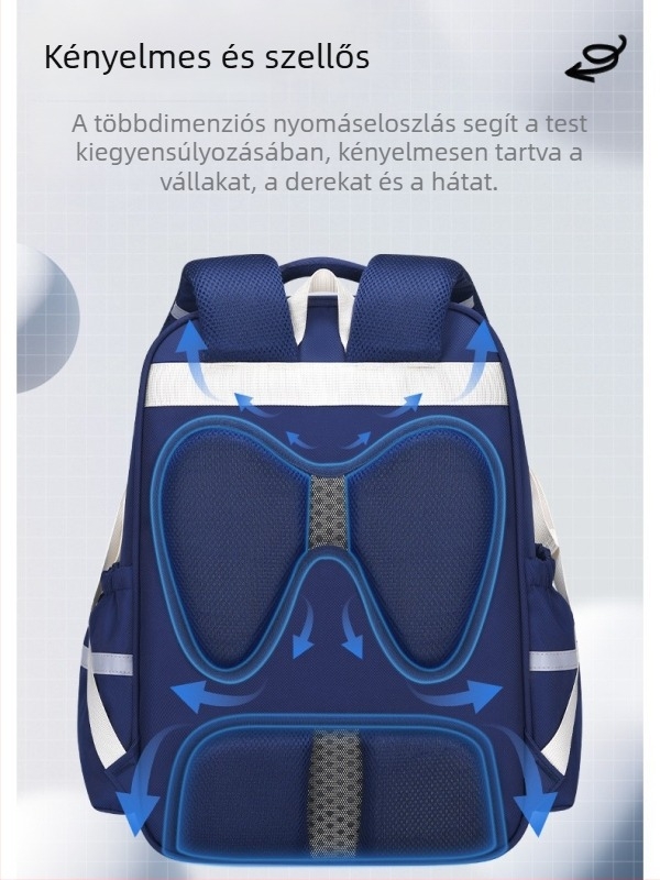 Edison gyerekek iskolatáskája, általános iskolába, uniszex, nagy kapacitás, gerincvédő