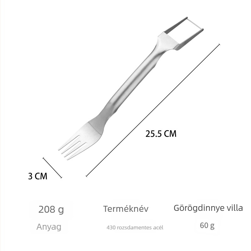 Rozsdamentes acél dinnyeszeletelő kés, nagy méretű, hosszabbított gyümölcs- és süteménykészítő konyhai eszköz