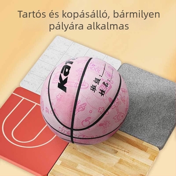 PU gyerekeknek készült kosárlabda, puha bőrszerű tapintás, kopásálló, méret 5, kék