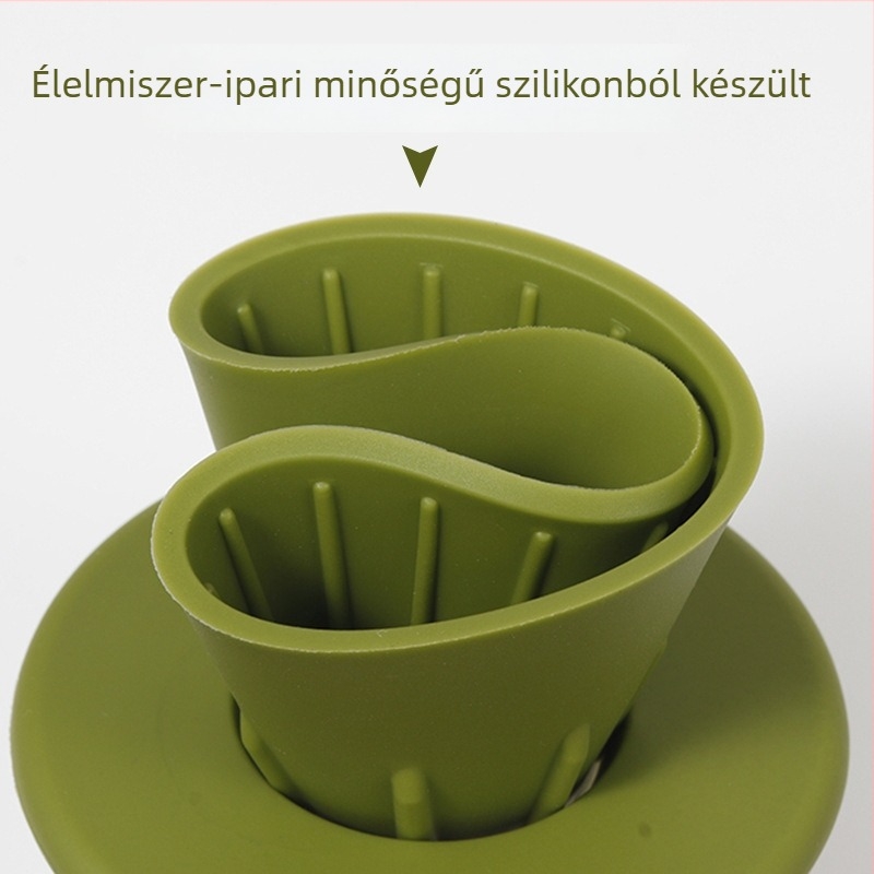 DROHOEY Élelmiszer-minőségű szilikonból készült hordozható kávészűrő pohár, kültéri használatra, otthoni csepegtetős kávé készítéséhez, kézi felöntéshez