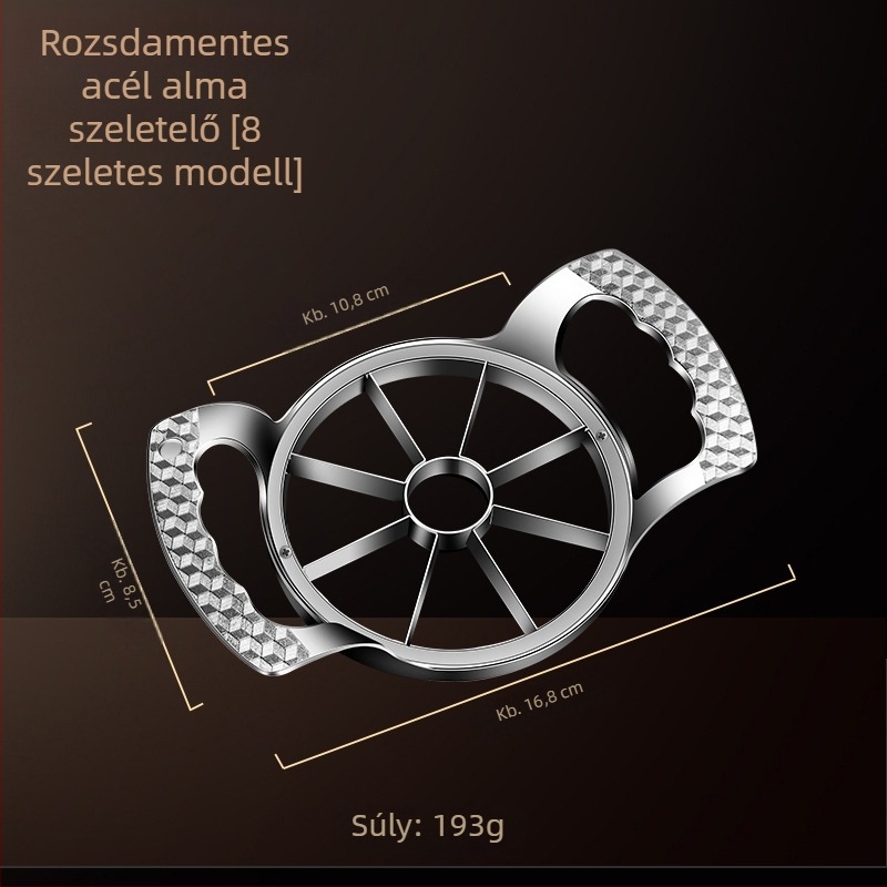 Többfunkciós rozsdamentes acél körte- és alma szeletelő, felosztó és magvak eltávolító, otthoni használatra