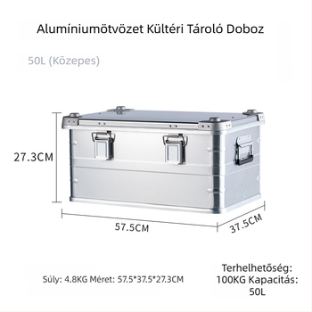 Kültéri alumínium ötvözetből készült kemping tároló doboz, nagy kapacitás, kényelmes utazási szervező