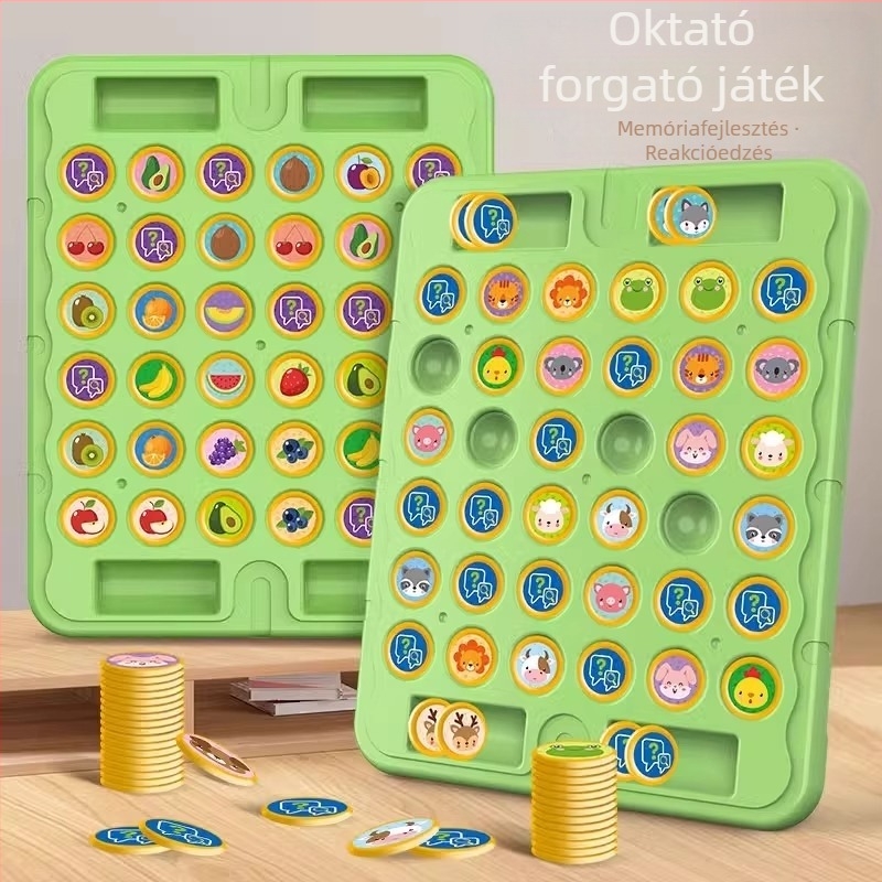 Gyermekek flip sakk memóriajáték két személyes mérkőzéshez – interaktív agyfejlesztő puzzle