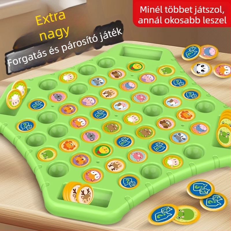 Gyermekek flip sakk memóriajáték két személyes mérkőzéshez – interaktív agyfejlesztő puzzle