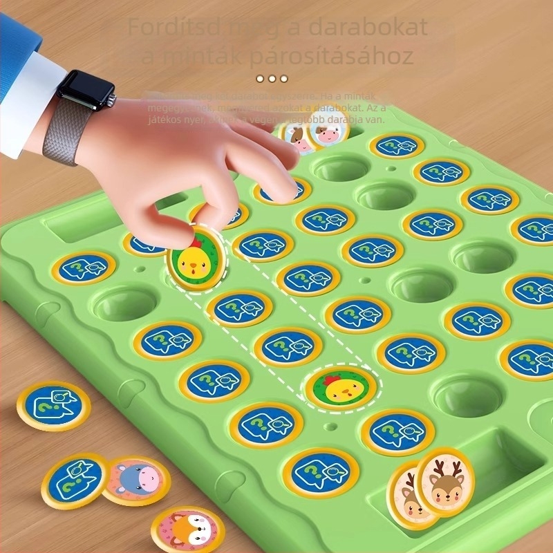 Gyermekek flip sakk memóriajáték két személyes mérkőzéshez – interaktív agyfejlesztő puzzle