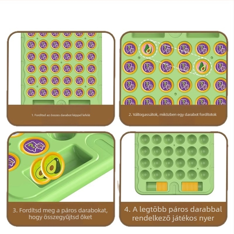 Gyermekek flip sakk memóriajáték két személyes mérkőzéshez – interaktív agyfejlesztő puzzle