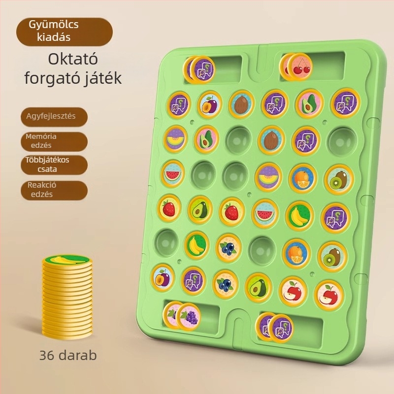 Gyermekek flip sakk memóriajáték két személyes mérkőzéshez – interaktív agyfejlesztő puzzle