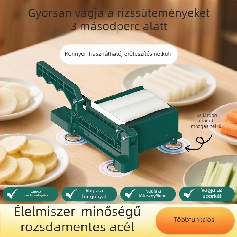 Kézi rozsdamentes acél konyhai szeletelő otthoni használatra – szeleteli gelatin desszerteket, citromot, burgonyát, lótusz gyökér szeleteket és rizs szeleteket