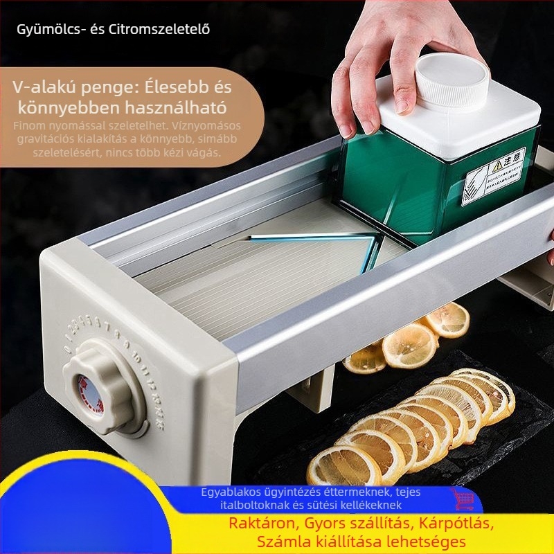 Kézi, többfunkciós gyümölcs- és zöldségszeletelő, citromszeletelő, rozsdamentes acél
