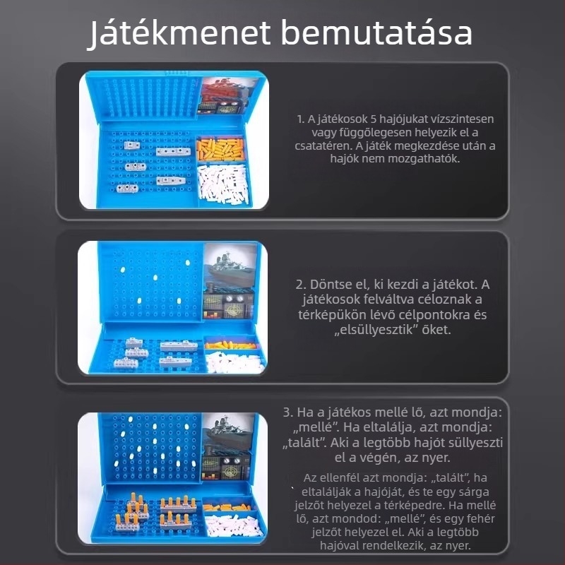 Tengeri Csata Sakk: Kétjátékos Hadihajók – Szülő-gyermek Interaktív Oktató Társasjáték Gyerekeknek