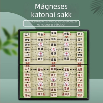 Mágneses katonai sakk és szárazföldi hadtörténeti sakk — interaktív családi társasjáték összecsukható táblával
