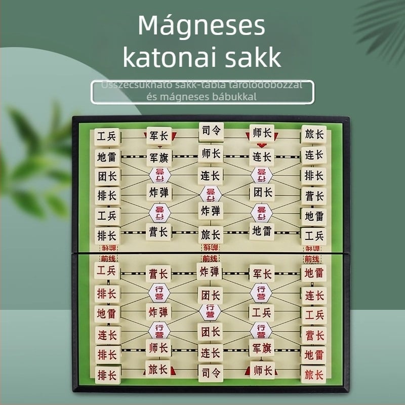 Mágneses katonai sakk és szárazföldi hadtörténeti sakk — interaktív családi társasjáték összecsukható táblával