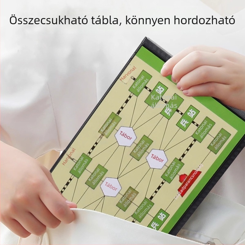 Mágneses katonai sakk és szárazföldi hadtörténeti sakk — interaktív családi társasjáték összecsukható táblával