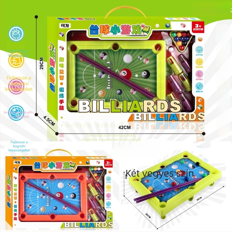 Mini biliárd játék gyerekeknek — beltéri interaktív biliárdasztal, multifunkcionális asztali játék, születésnapi ajándék fiúknak