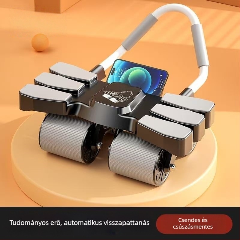 Hasizomkerék négy kerékkel és hat könyöktámaszokkal, automatikus visszapattanás, sík támasz otthoni edzéshez