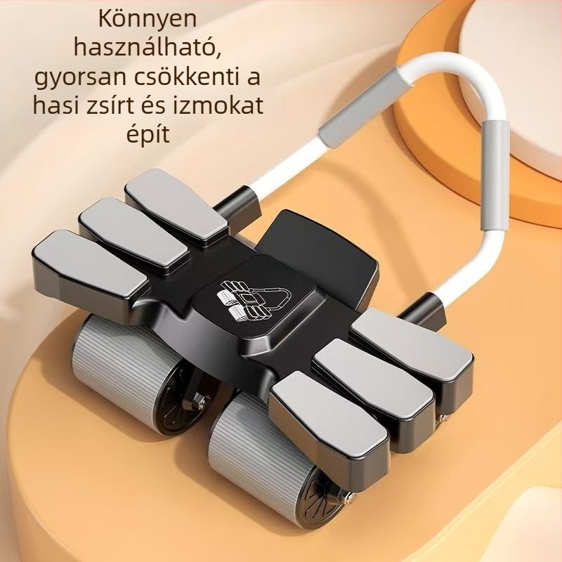 Hasizomkerék négy kerékkel és hat könyöktámaszokkal, automatikus visszapattanás, sík támasz otthoni edzéshez