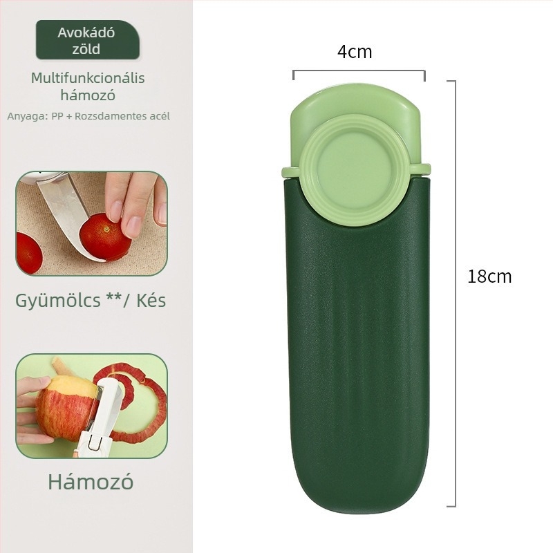 Kétfejű gyümölcs-hámozó kés – hordozható, többfunkciós peeling eszköz készlet