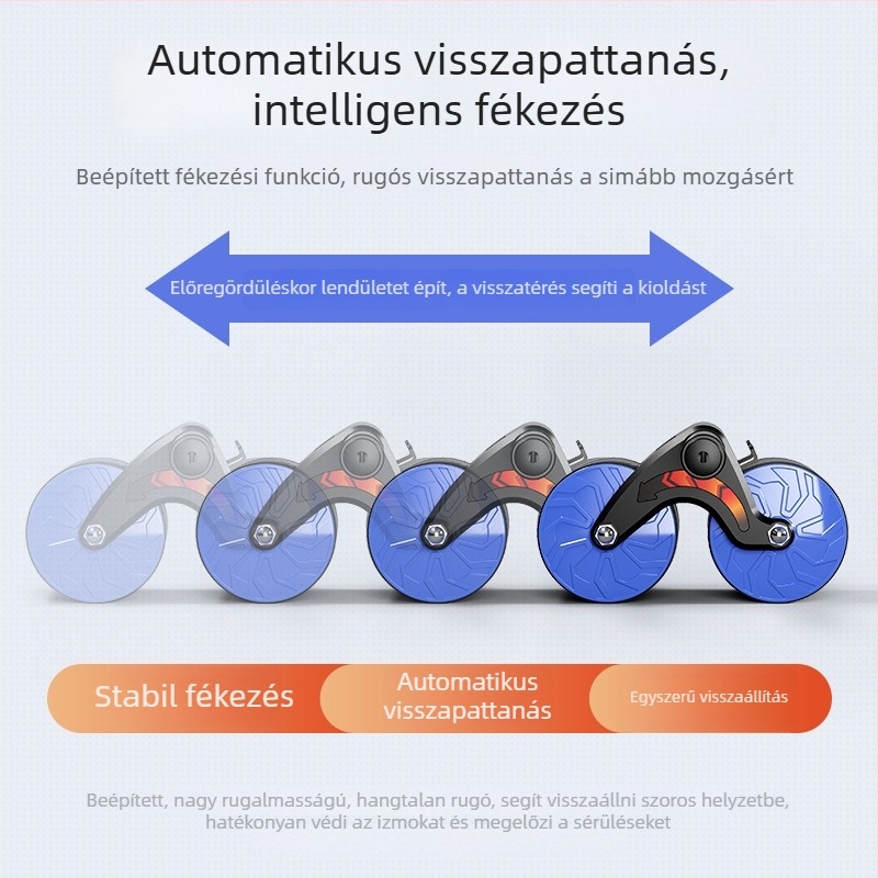 Hasizom-kör – otthoni edzésre, eszköz a has- és törzsizomok erősítésére, automatikus visszahúzó kerékkel