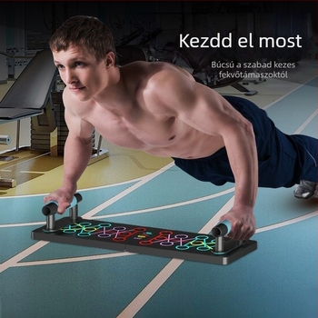 Többfunkciós fekvőtámaszdeszka, otthoni fitnesz eszköz, mellkas-, kar- és hasizom edzésre, összecsukható, hordozható ellenálláshúzó kötél