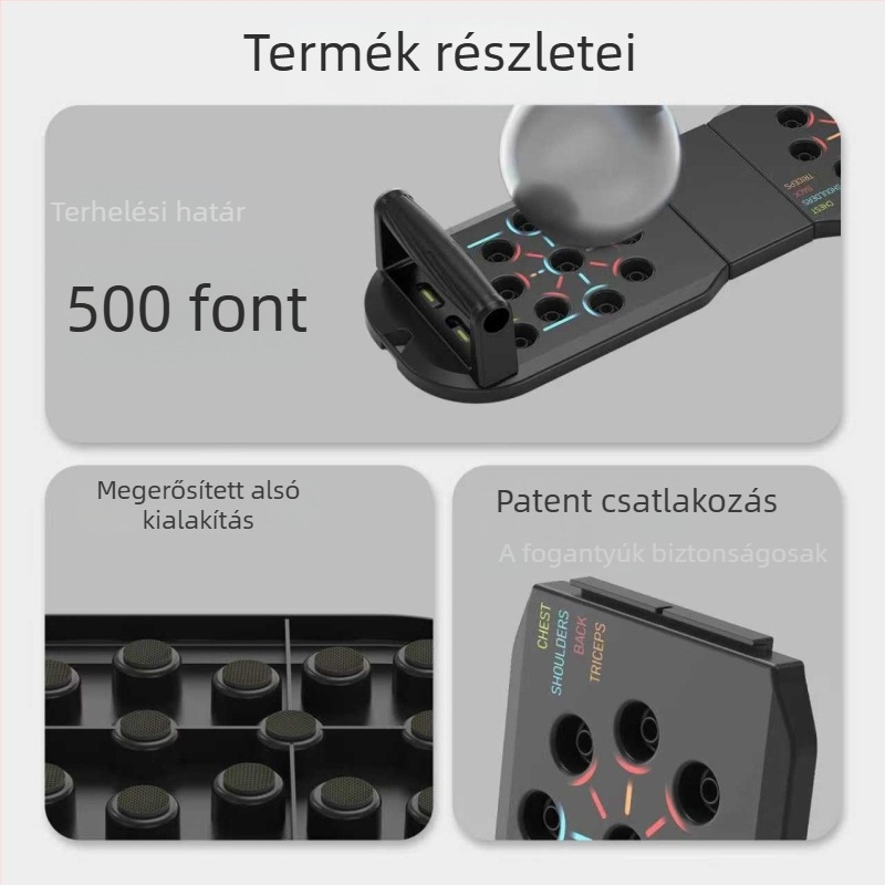 Összecsukható fekvőtámasz tábla tartóval – többfunkciós beltéri edzésdeszka hasizomgyakorláshoz