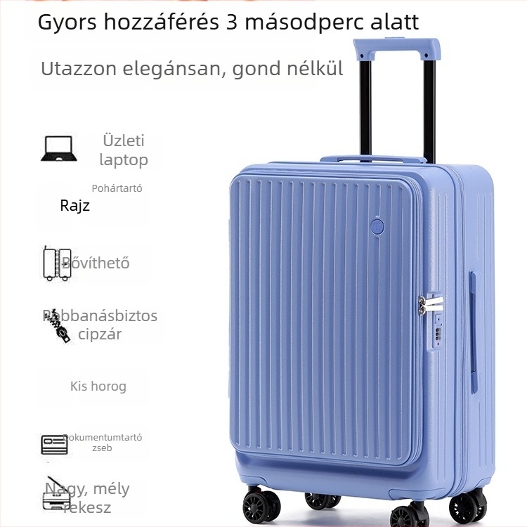 Kibővíthető utazóbőrönd, 20–26 hüvelyk, oldalsó nyitás, uniszex, nagy kapacitás