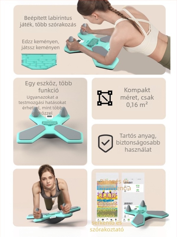 Többcélú időzítővel ellátott egyensúlydeszka plank edzésekhez és hasizom-gyakorlatokhoz, otthoni fitnesz eszköz