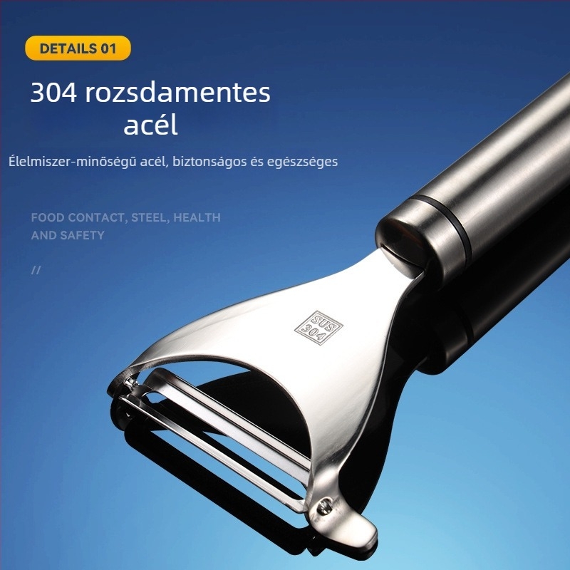 304 rozsdamentes acél gyümölcs hámozó, Y-alakú görbe penge, multifunkcionális konyhai eszköz