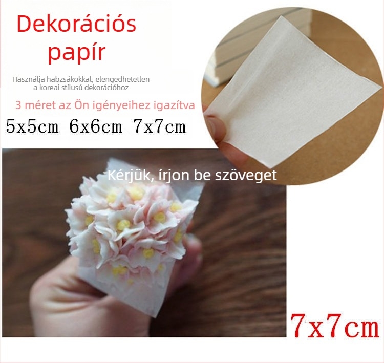 Zsíroldó sütőpapír 7×7 cm, 500 oldal/csomag; koreai stílusú díszítőpapír, olajpapír és párolópapír
