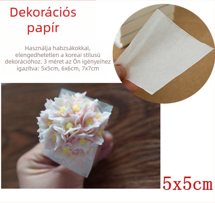 Zsíroldó sütőpapír 7×7 cm, 500 oldal/csomag; koreai stílusú díszítőpapír, olajpapír és párolópapír