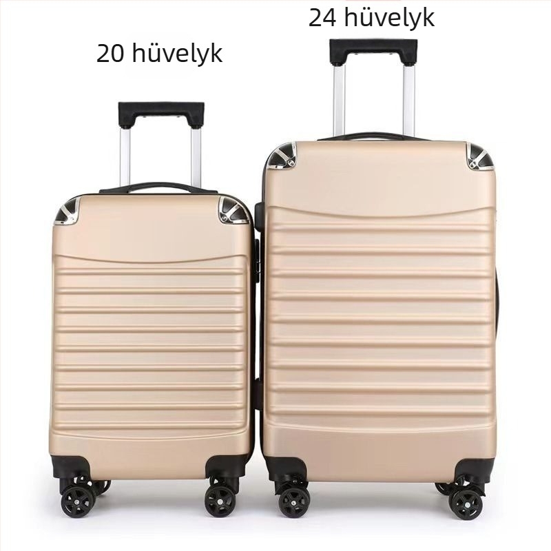 20 hüvelykes kézipoggyász logónyomtatással, 360° forgó kerekek, cipzáras záródás