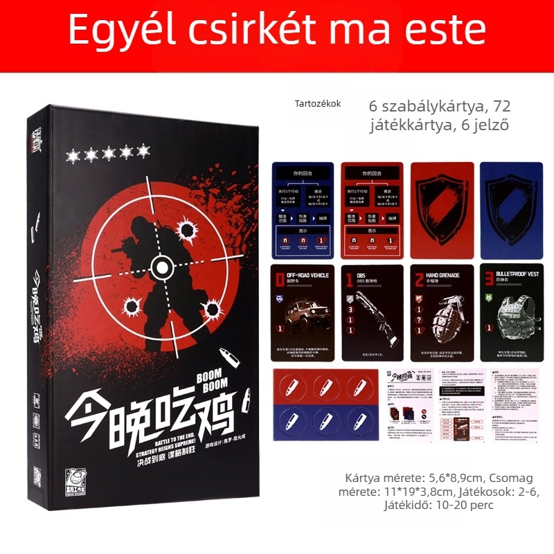 Asztali kártyajáték 2–6 fő részére: esti Battle Royale, fejtörő és partira alkalmas szórakozás
