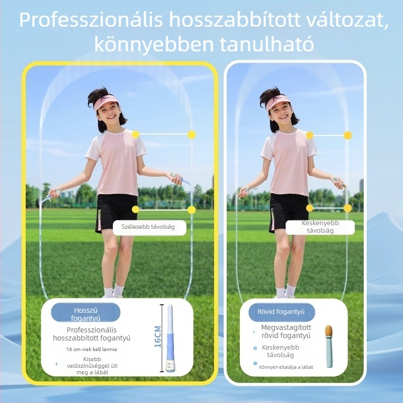 Pamut ugrókötél gyerekeknek – óvoda kezdőknek, bambusz szegmensekkel, professzionális az általános iskolások számára, gubancmentes, 3–5 éves