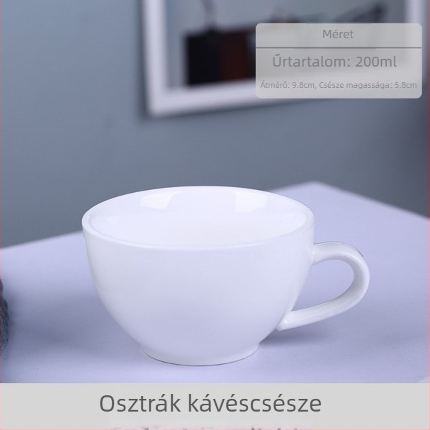 Minimalista egyszínű kerámia kávéscsésze és alátét készlet logóval – otthonra, irodába és kávézóba